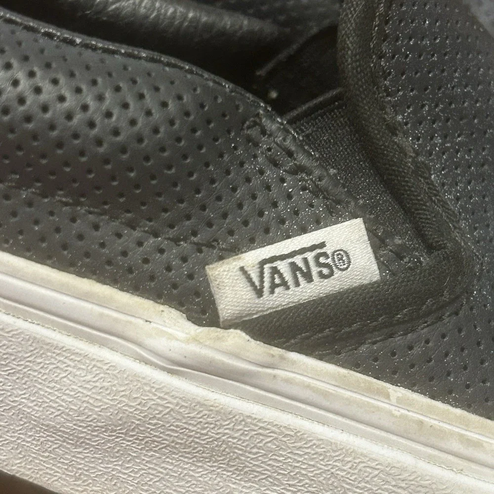 Vans Perf Leather Asher Slip On Skate Sneakers Shoes Mens 5 (W 3.5) Black 721278